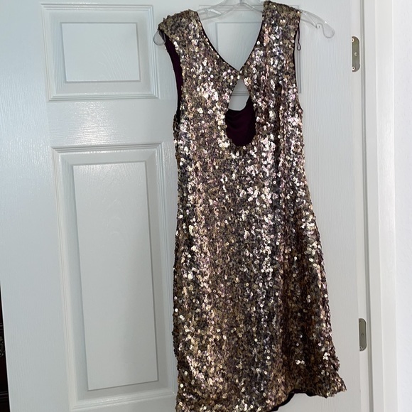 Cache Sequin Dress Key Hole back with Hook Closure. Beautiful and FUN - Picture 2 of 4